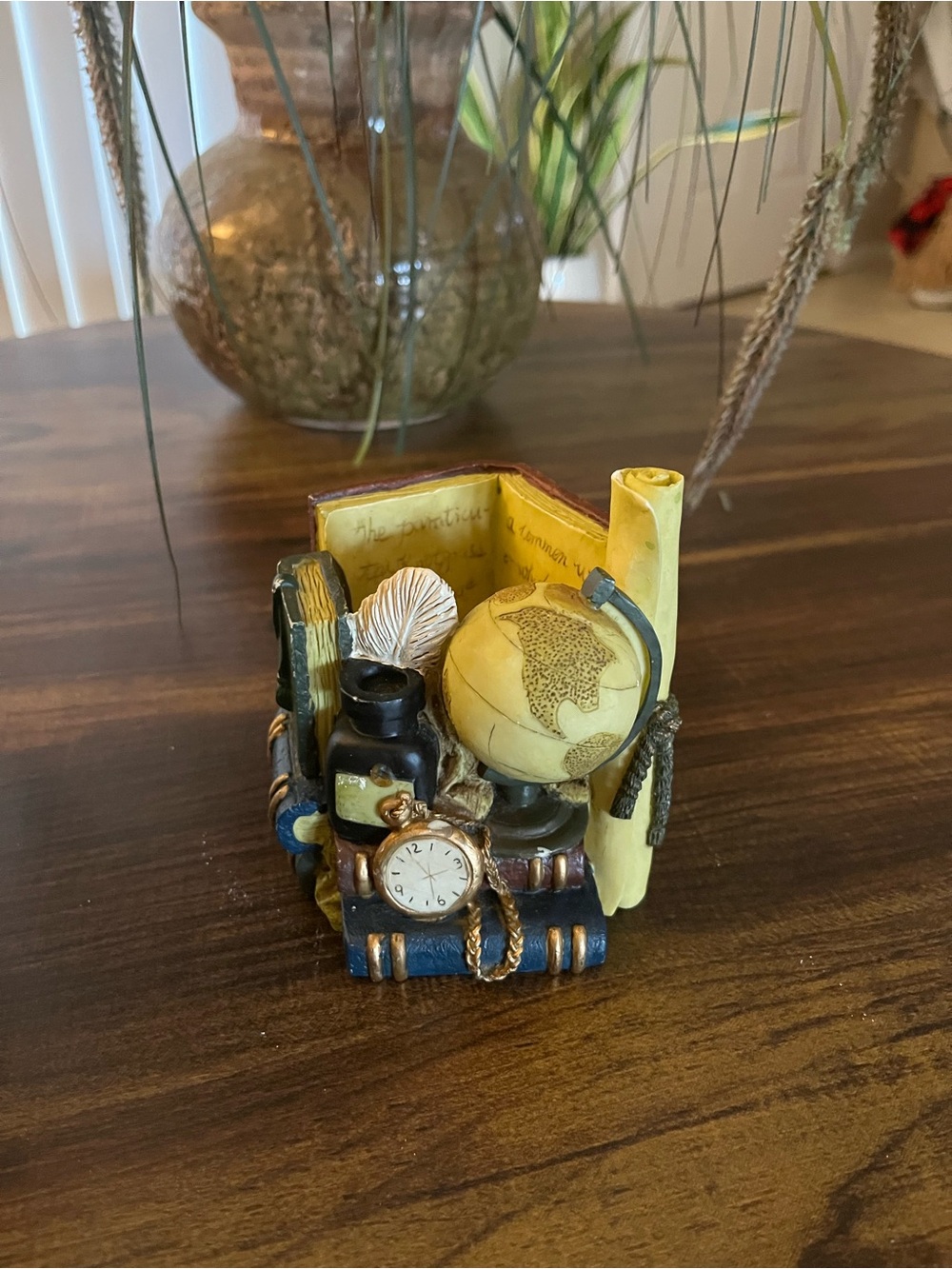 Leonardo Collective Decorative Vintage-Style Desk Organizer in Yellow and Blue